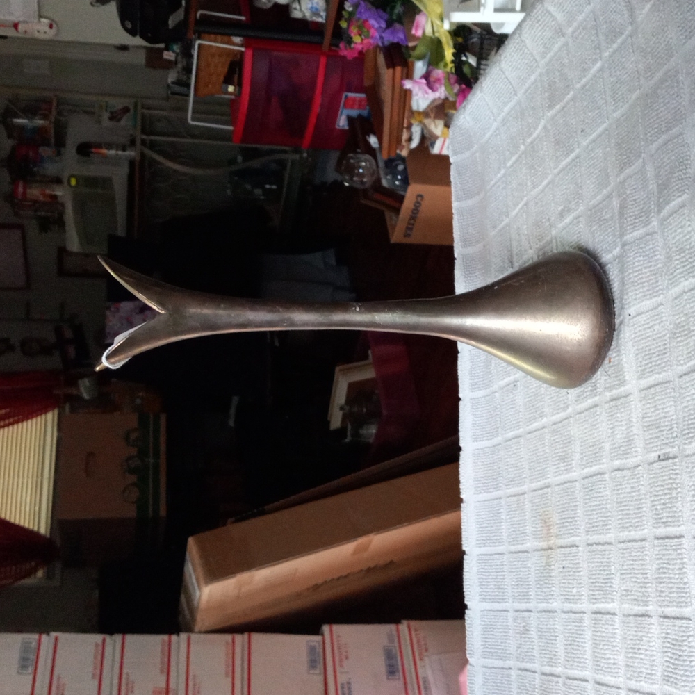 Vtg Danish Modern brass vase